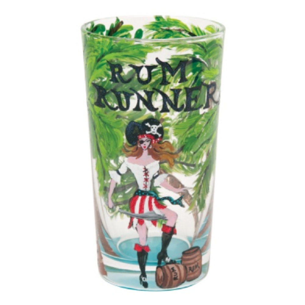 Santa Barbara Design Studio Lolita "Rum Runner" hand-painted cocktail glass NWT